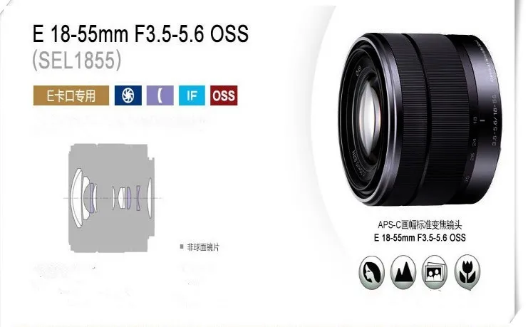 Без коробки черный! E 18 55 мм зум объектив OSS/SEL1855 для Sony миниатюрный зеркальный