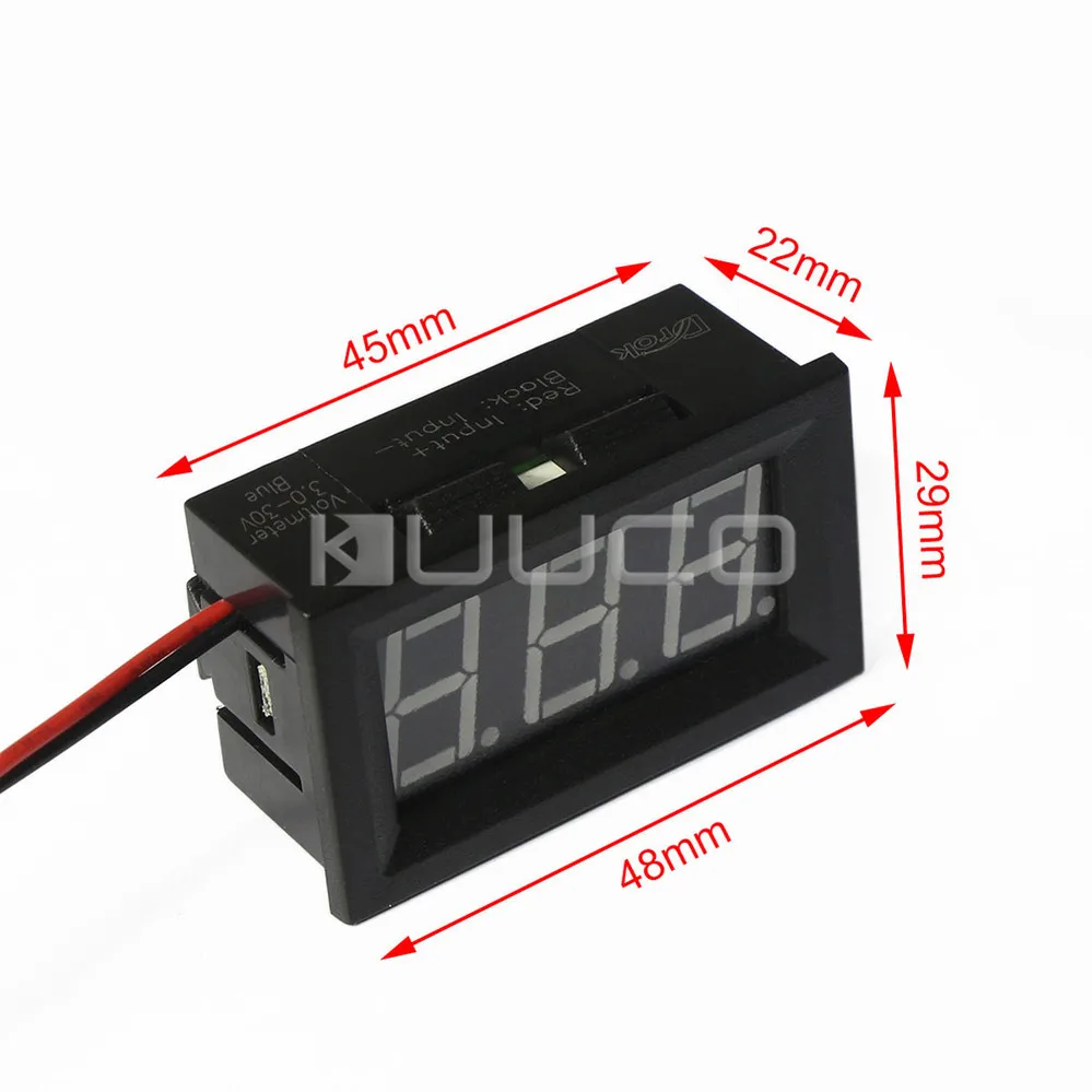 Цифровой вольтметр 5 шт./лот постоянный ток 3 ~ 30 в Синяя светодиодная панель