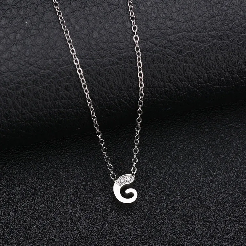 Ожерелье с кулоном из нержавеющей стали маленькими буквами и фианитами|girlfriend