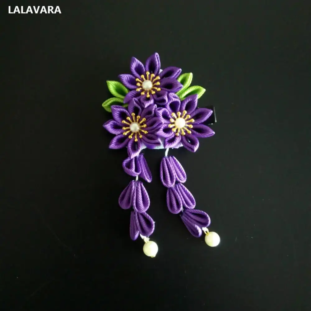 I LALAVARA 10 шт. японские кимоно заколки kanzashi цветок заколки для волос для женщин детей девочек аксессуары для волос - Цвет: I