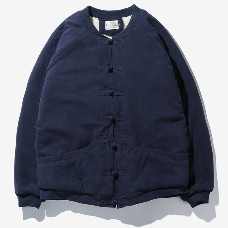 Мужская хлопковая куртка с пряжкой Zogaa повседневная в стиле ретро зимняя