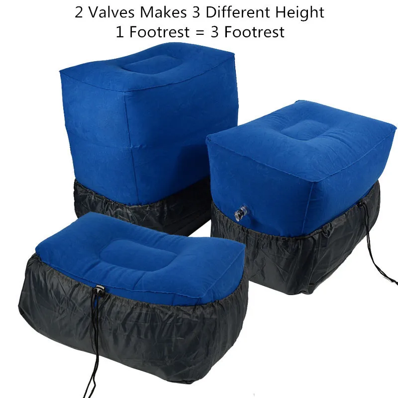 2019 Style Inflatable Travel Foot Rest Pillow 3 Adjustable Heights 2 Valves Cushion with Dustcover Airplane Train Car Footrest | Дом и сад