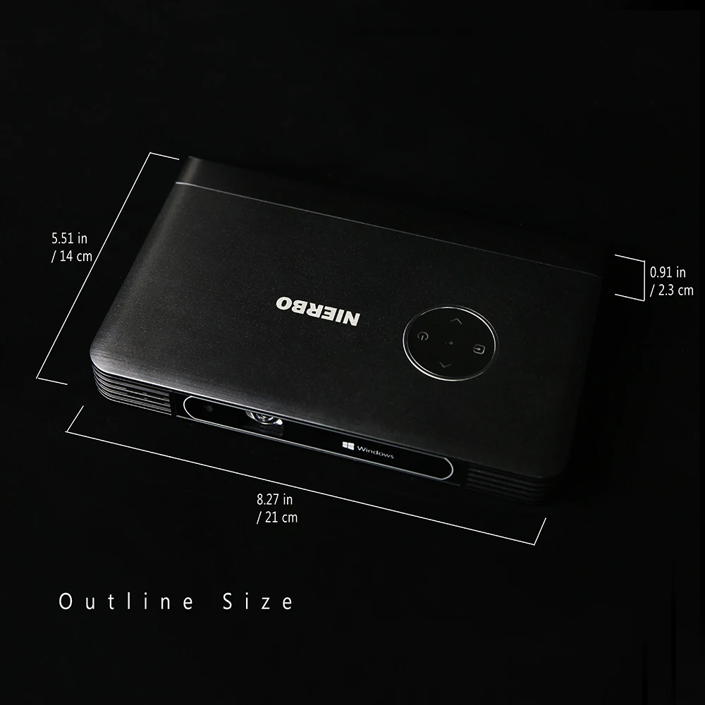 NIERBO LED 4K Projector Battery Inside Portable Windows 10 Data Show Business projector Smartphone WiFi Bluetooth HDMI | Электроника