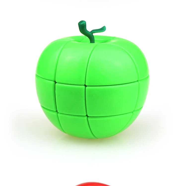 Green YongJun YJ 3x3x3 красное яблоко стиль странной формы магические Кубики-пазлы для детей Детские гладкие развивающие игрушки speed Cubo Magico - Цвет: Green