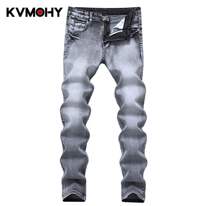 

Mens Jeans Runway Slim Racer Biker Jean Fashion Hiphop Skinny Jeans for Men Denim Joggers Grey Nostalgic Pants