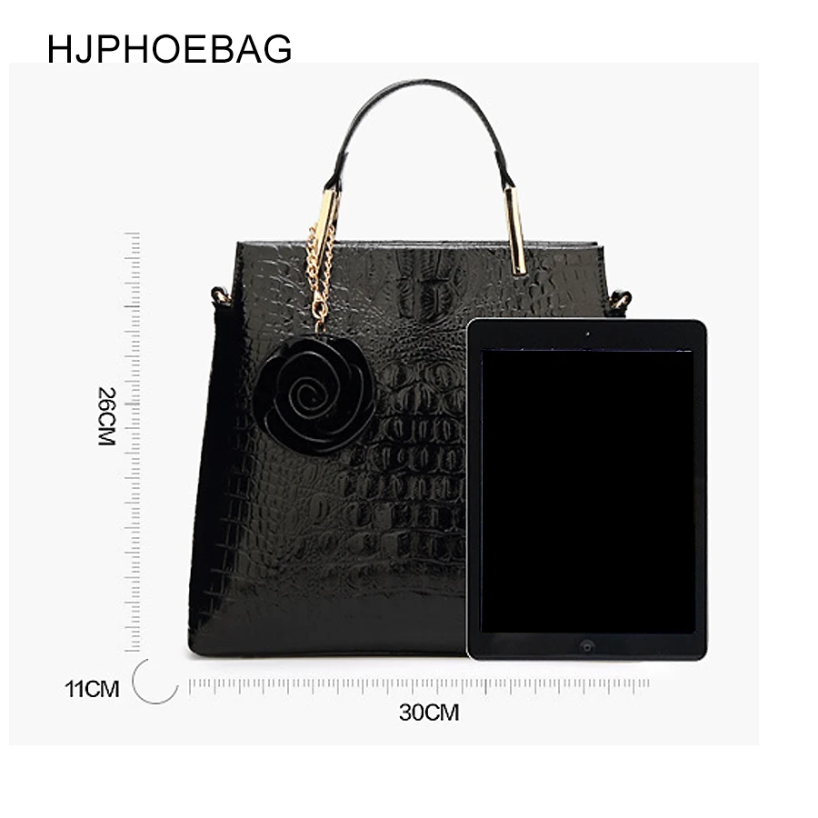 HJPHOEBAG Женская вместительная сумка с крокодиловым узором Повседневная через