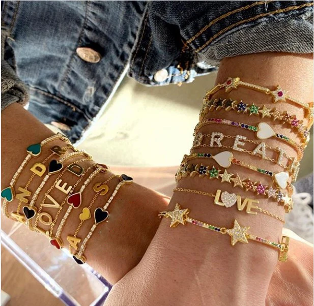 

Sweet magic rainbow flowers bracelets gold color charm bangle elegent cute girls women statement fashion bridal jewelry Gifts