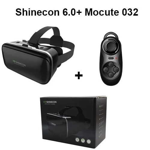032 Remote Shinecon 6,0 VR Виртуальная реальность 3D очки гарнитура шлем для 4 6 дюймов смартфон VR Google картон с геймпадом джойстик - Цвет: 032 Remote