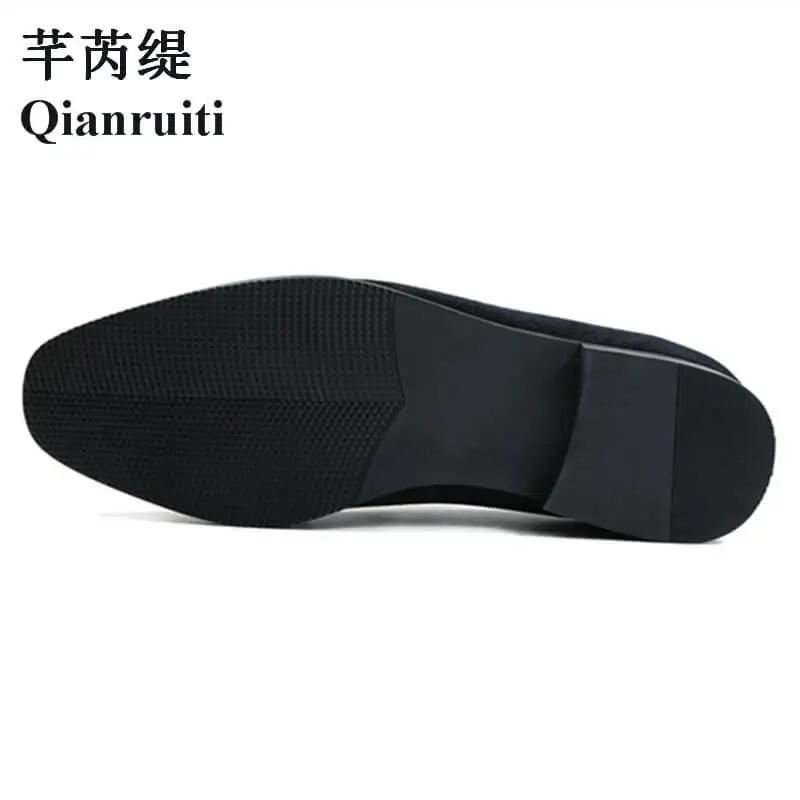 Модная мужская Вельветовая обувь лоферы без шнуровки модная с алмазной вышивкой