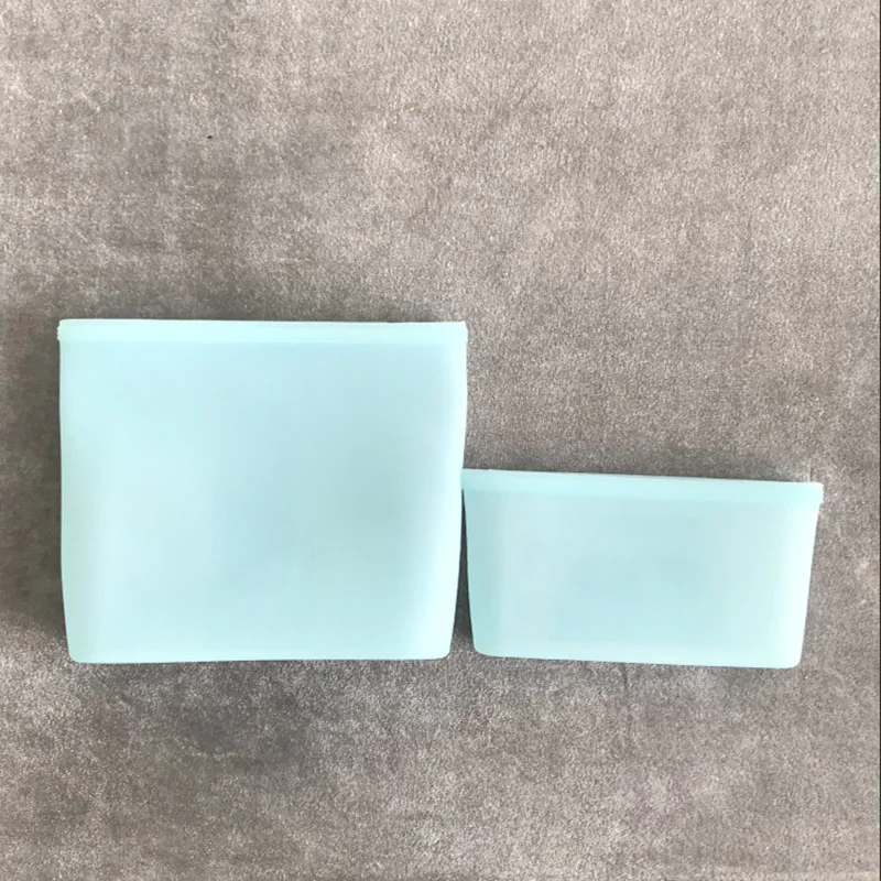 2pcs-Blue-bag Многоразовая силиконовая пищевая сумка Ziplock, пакеты, контейнеры для хранения, набор, морозильная камера, уплотнение, фруктовая упаковка, кухонный органайзер, аксессуары - Цвет: 2pcs-Blue-bag