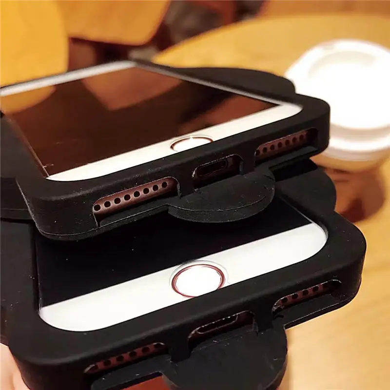 Funny 3D Cartoon Happy Smile Mickey Minnie Silicone Case for iPhone 6 6S Plus Shockproof Cover Coque Apple 7 8 |