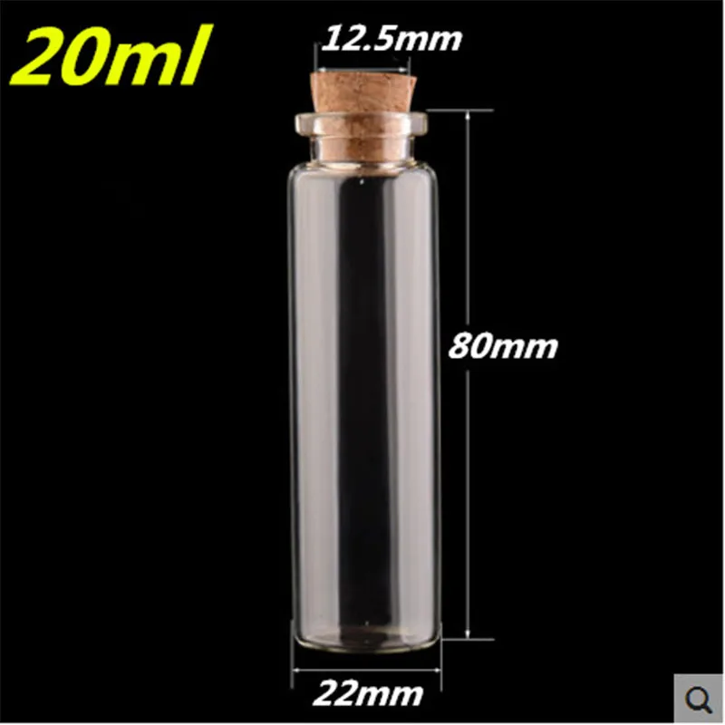 20ml Крошечные стеклянные бутылки с пробкой 4 мл 5 мл 6 мл 7 мл 8 мл 10 мл 12 мл 14 мл 15 мл 18 мл 20 мл бутылки ремесла банка флакон украшения Artware 100 шт - Цвет: 20ml