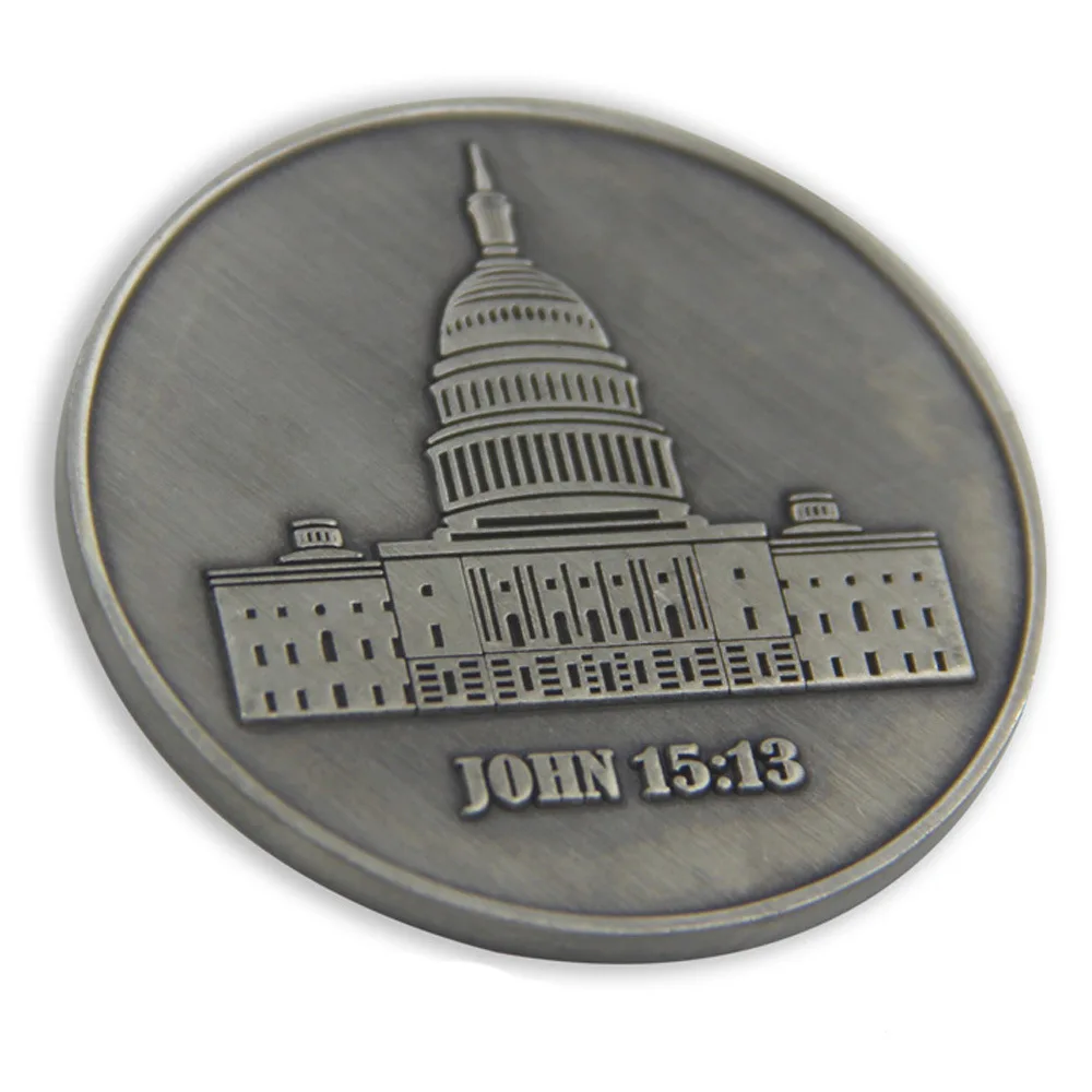 

3D American White House coins custom plating old antique silver Coin High quality OEM Custom made metal 3d coin