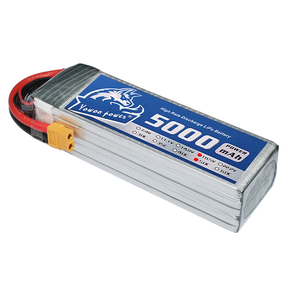 RC Lipo 2S 3S 4S 5S 6S FPV 450 500 Аккумулятор 7,4 V 11,1 V 14,8 V 18,5 V 22,2 V 5000mAh 50C Busrt 100C для радиоуправляемого вертолета дрона Акку