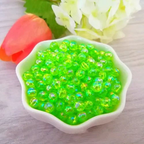 AB fruit green 50pcs 8 мм AB Цвет Круглый акриловый свободный разделитель бисер бусины для изготовления ювелирных изделий Австрийские хрустальные бусины DIY браслет серьги аксессуары 50 шт - Цвет: AB fruit green 50pcs