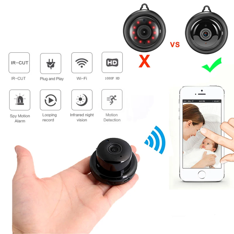 IP камера видеонаблюдения Wi Fi 1080P слот для SD карты|Камеры видеонаблюдения| |
