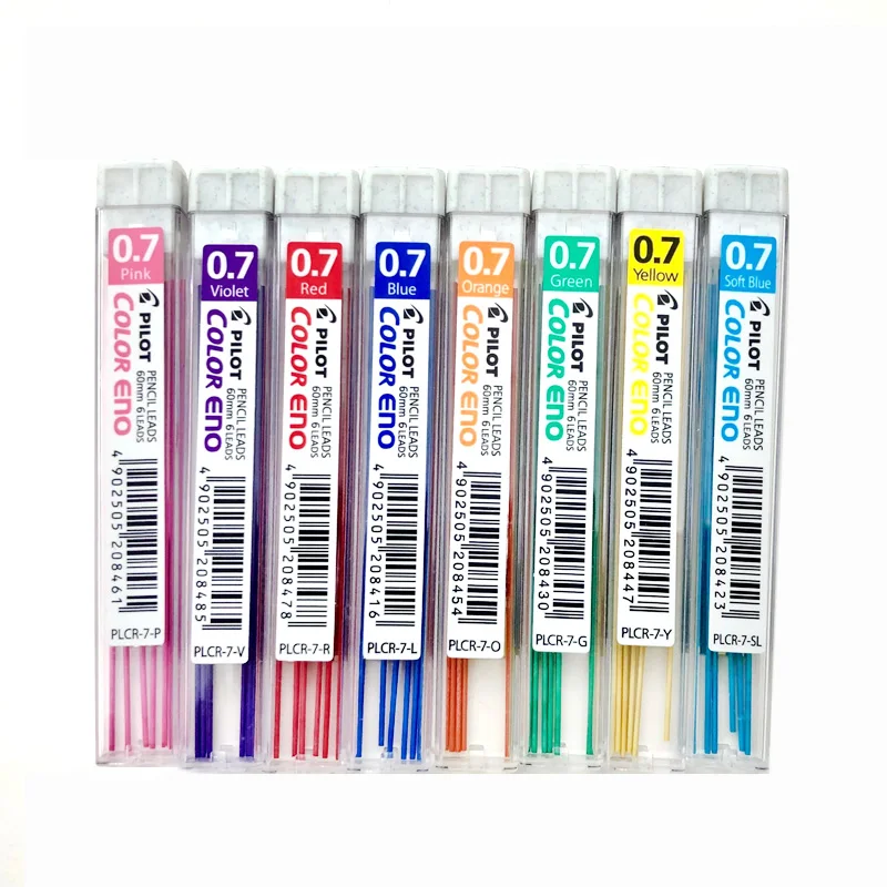 Pilot HCR-197 Eno 0,7 мм механический карандаш с 8 цветами Набор грифельных карандашей 0,7 мм грифель для офиса и школы канцелярские принадлежности
