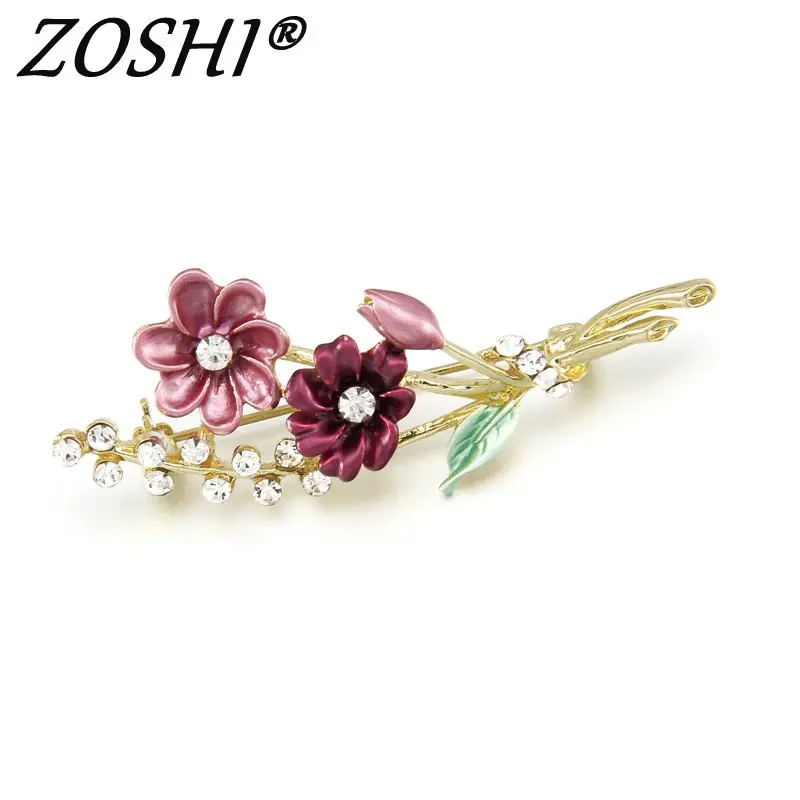 ZOSHI бренд цветок в виде капель масла золотые булавки броши для женщин брошь