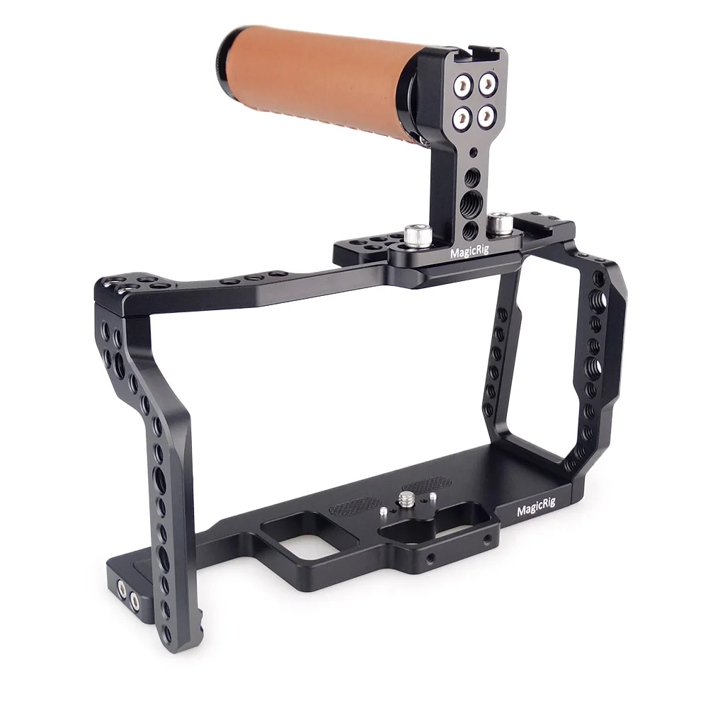 MAGICRIG BMPCC 4K клетка с верхней кожаной ручкой для Blackmagic карманной кинокамеры BMPCC 4 K/BMPCC 6K для крепления микрофона вспышки
