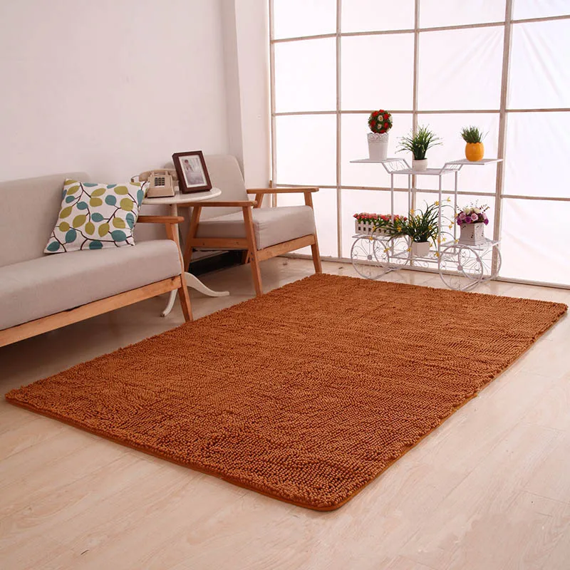 Brown Rugs 17-Цвет анти-скольжения ковры ткань с ворсом из шенили красный Ванная комната коврики для дома украшения Гостиная на коврике арабских цифр впитывающие коврики ковер - Цвет: Brown Rugs