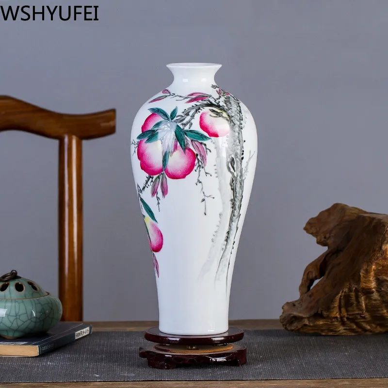 

Jingdezhen hand-painted ceramic small fresh vase Flower arrangement hydroponic plant Study TV cabinet home decoration WSHYUFEI