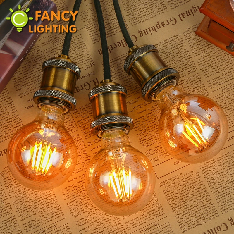 Светодиодная лампа G95 Золотой светодиодный светильник Эдисона E27 110/220 в