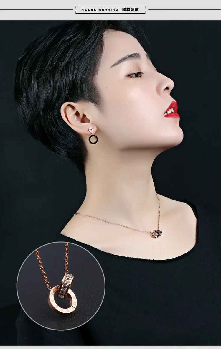 Женские ожерелья с подвеской в виде двойных патронов цирконием из нержавеющей