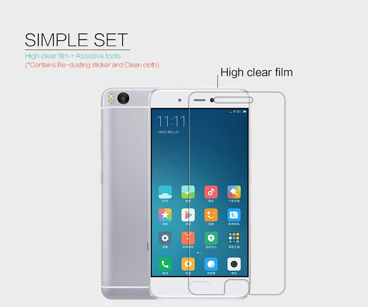 2 шт./партия Xiaomi mi5s Защитная пленка NILLKIN кристальная супер прозрачная защитная в