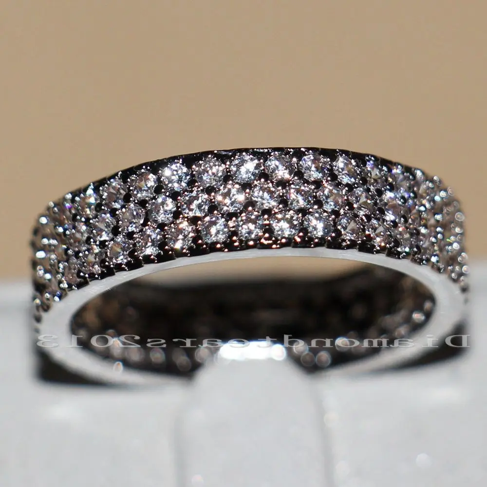 Choucong Size5-10 Удивительные ювелирные изделия 10kt заполненные белым золотом CZ
