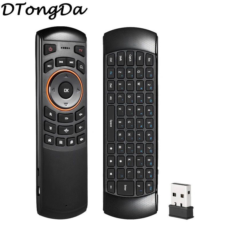 DtongDa Mini 2 4 ГГц Беспроводная QWERTY клавиатура воздушная мышь ручной пульт