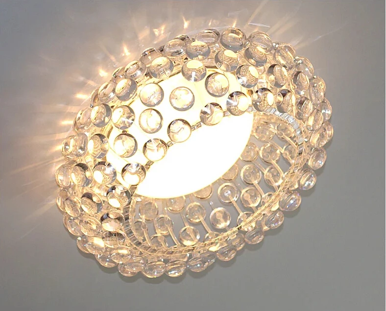 Lámpara colgante de acrílico para sala de estar, Bombilla RS7 moderna, accesorio para restaurante, Foscarini, Caboche, diámetro 35/50/65CM, dorado transparente