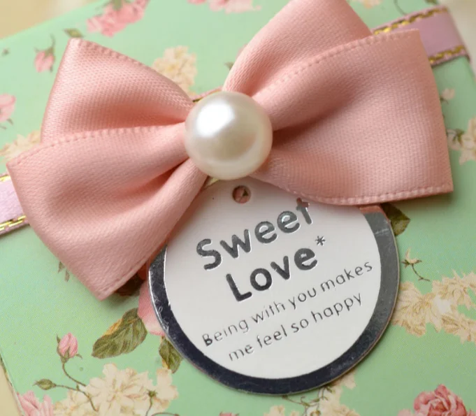 20 шт Топ светло-зеленый квадратный стиль Цветочные Свадебные сувениры конфетные