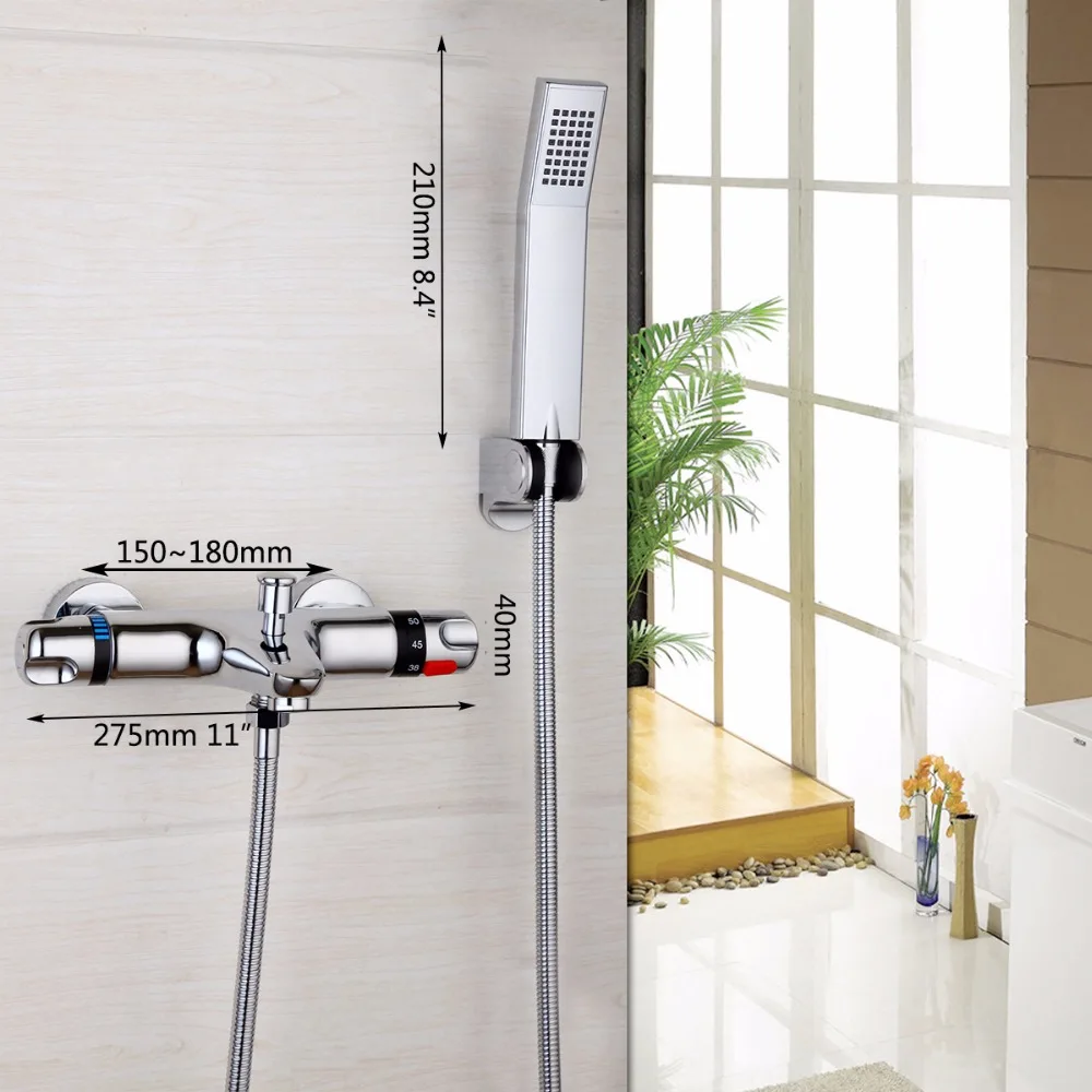 Термостатический смеситель для душа и ванны из латуни хром | Обустройство дома