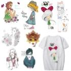 Патчи с цветами для девочек, термоклейкие патчи с аккумулятором для девочек, одежда сделай сам, аппликации для футболок, платьев, полоски на одежде, термопресс