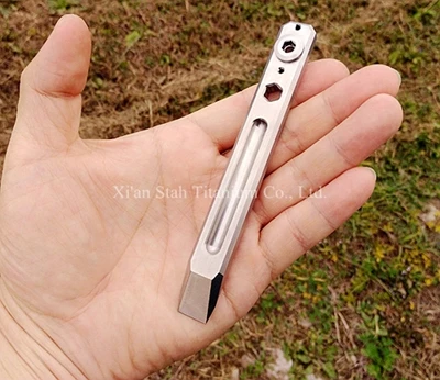 Titanium TC4 мм 124 мм длинные 74 мм толщиной EDC Prybar Cowbar Прай бар с зажимом 50 г с шестигранным гаечный ключ измельчители обработки