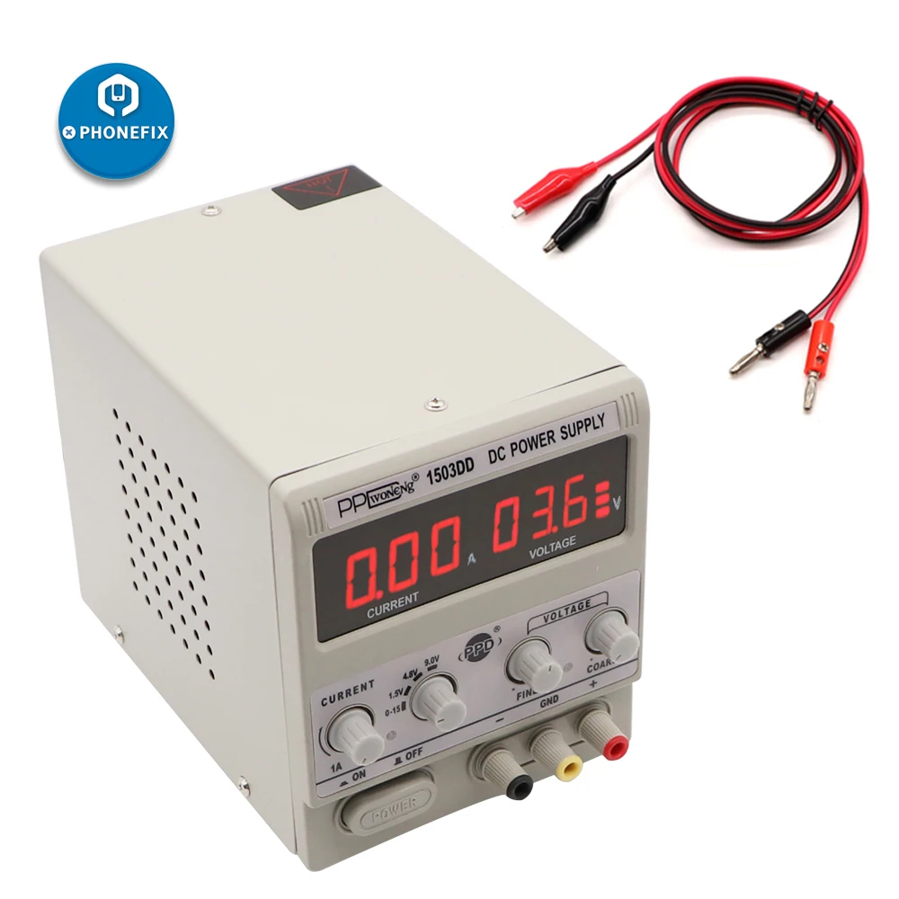 1503DD 15V 3A DC источник питания с переменным одним выходом 110 V/220 V AC кабель в комплекте