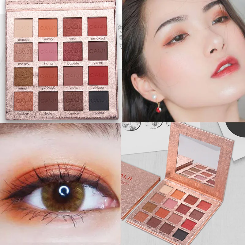 Красочные Окрашенные красота Золотая фольга 16 цветов Тени для век не выцветают