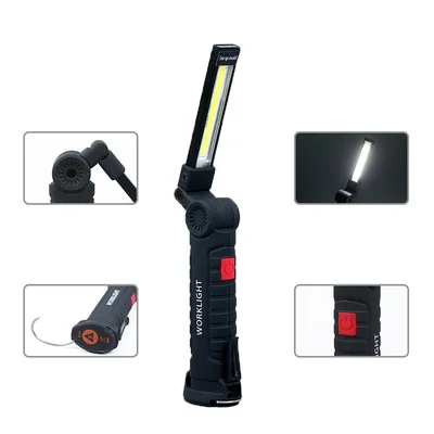 LED Flashlight Portable COB Handheld Movable USB Charging Work Light Multi-functional Folding Emergency Lights Inspection Lamp | Автомобили