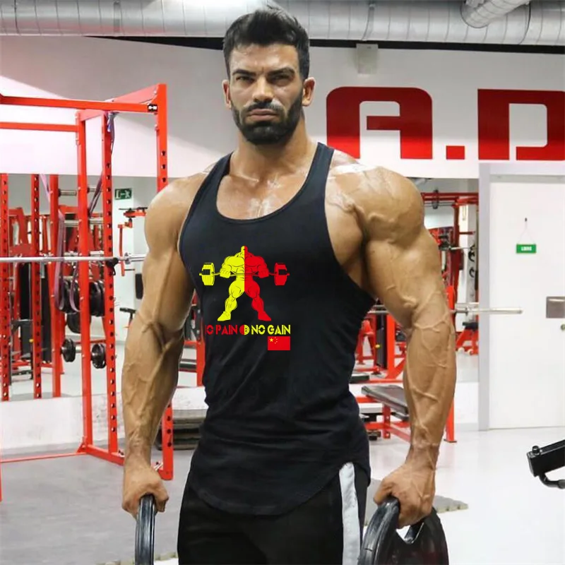 Фирменная спортивная футболка Stringer для бодибилдинга Майки тренажерного зала