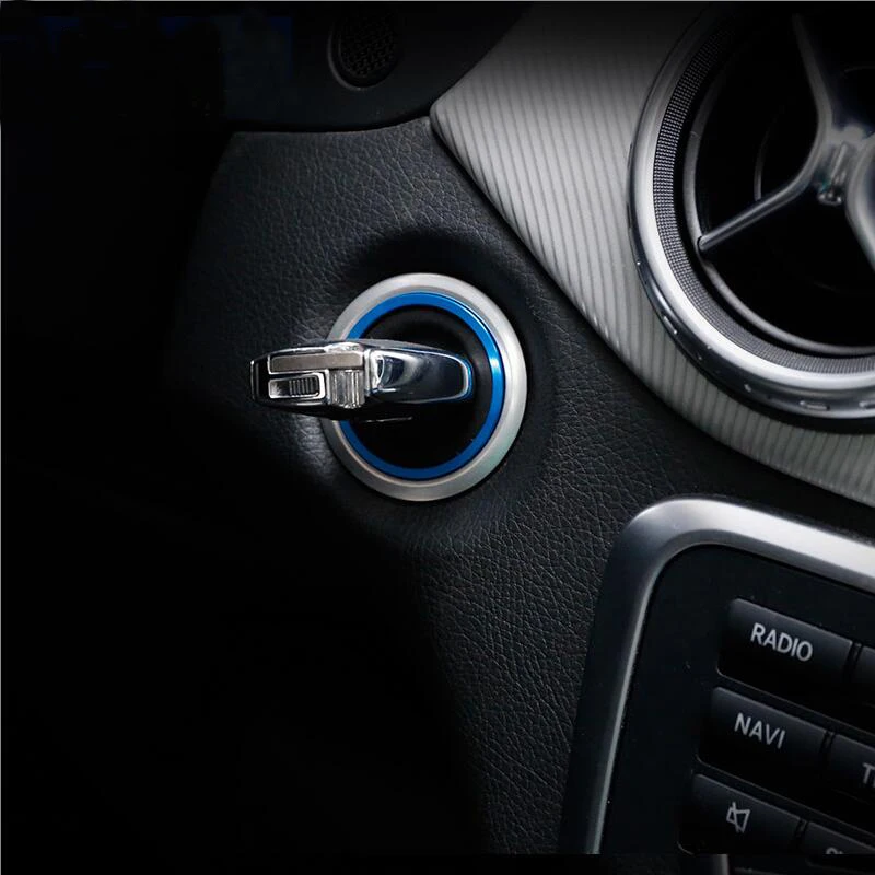 Car styling Ignition Switch cover trim key Ring Hole Circle Stickers for Mercedes Benz C E Class GLA CLA GLC W205 W212 X253 C117 |