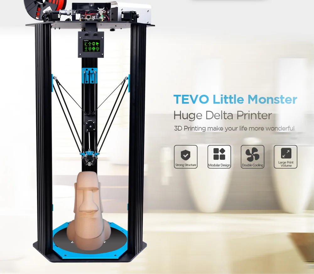 Новые TEVO Delta области печати D340xH500mm экструзии/Smoothieware/MKS TFT28/Bltouch высокоскоростной 3d принтер наборы