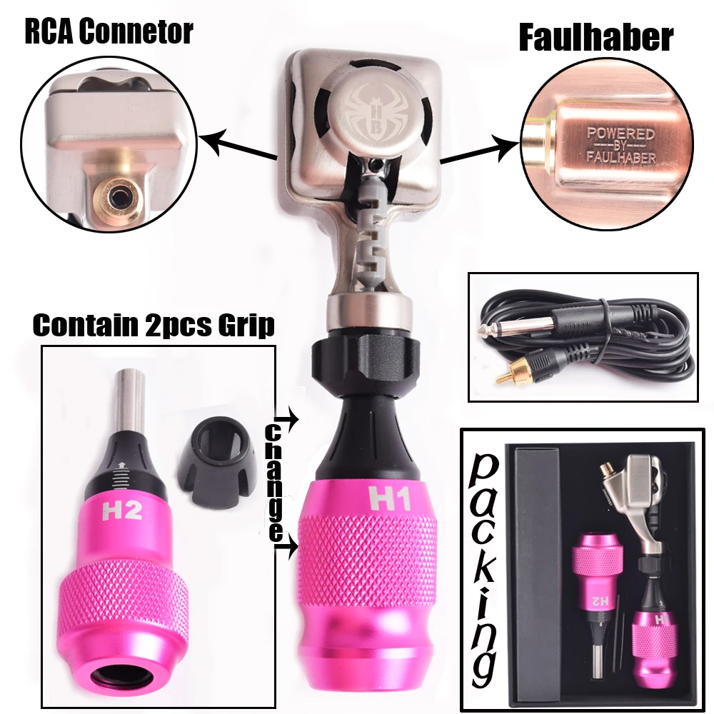 1 шт. RCA тату машинка электрическая 2 захват для татуировки Faulhaber мотор татуажа
