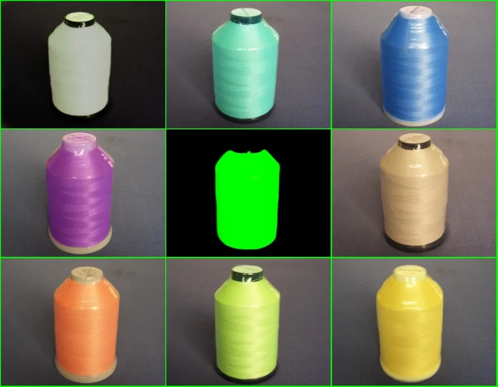 Светящаяся нить для вышивания из полиэстера 1000 м|glow in dark thread|glow thethreads glow |