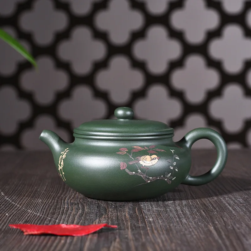 

pot genuine famous pot pure hand-made raw ore green mud imitation ancient pot mud painting Kungfu teapot tea wholesale