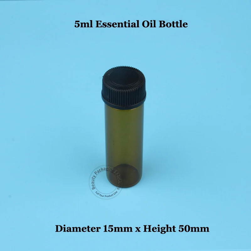 200 шт./лот оптовая продажа 5 мл стеклянная янтарная бутылка для эфирного масла