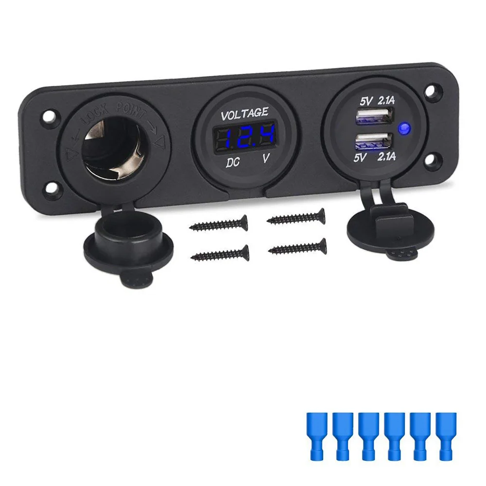 1 пара морской автомобильный переключатель панели DC12V ~ 24V LED USB зарядное