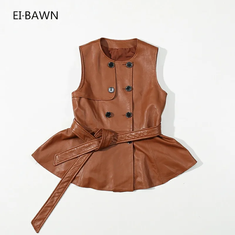 Зимой 2018 анти-сезон Большая распродажа чёрный коричневый жилет платье овчины без