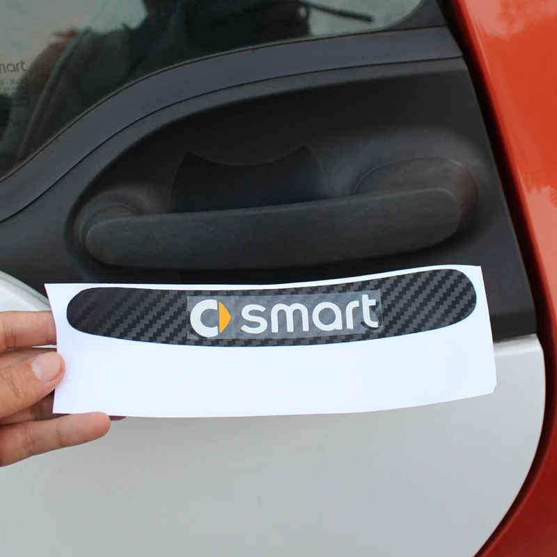 Паттерн углеродного волокна дверная ручка Защитная Наклейка для Smart fortwo 453 Lahua