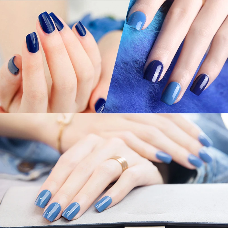 ROSALIND Gel 7ML Popular BLUE Color Series UV LED Nail Polish Top Base Coat Needed Art Semi Permanent Lacquer | Красота и здоровье
