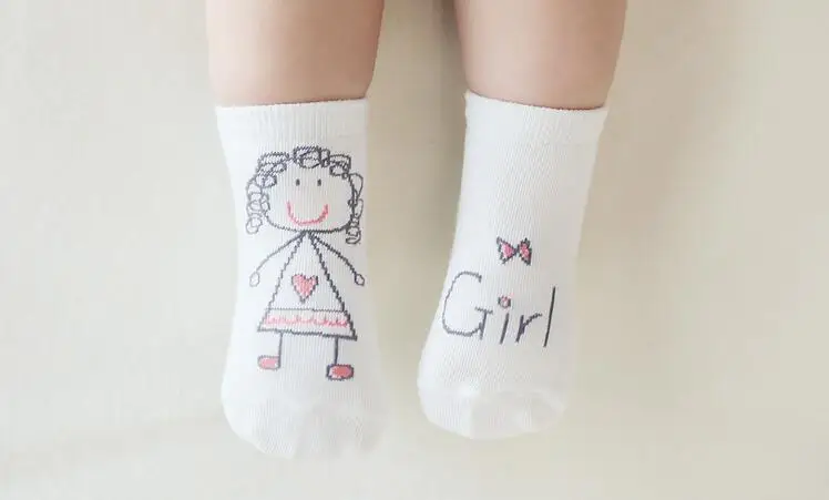girl Новые носки для маленьких мальчиков милые Chaussettes Enfant короткие детские носки хлопковые носки для новорожденных Meia Infantil нескользящие носки для младенцев - Цвет: girl